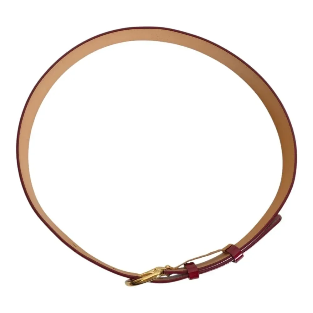 Louis Vuitton Red Vernis Leather Belt Gold Buckle Size 90/36 Made in France